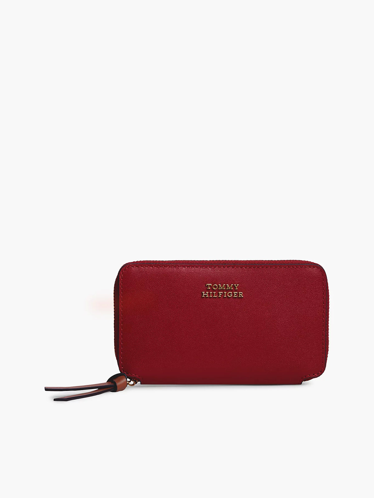 Portafogli Medio in Pelle con zip  - Bordeaux, Nero