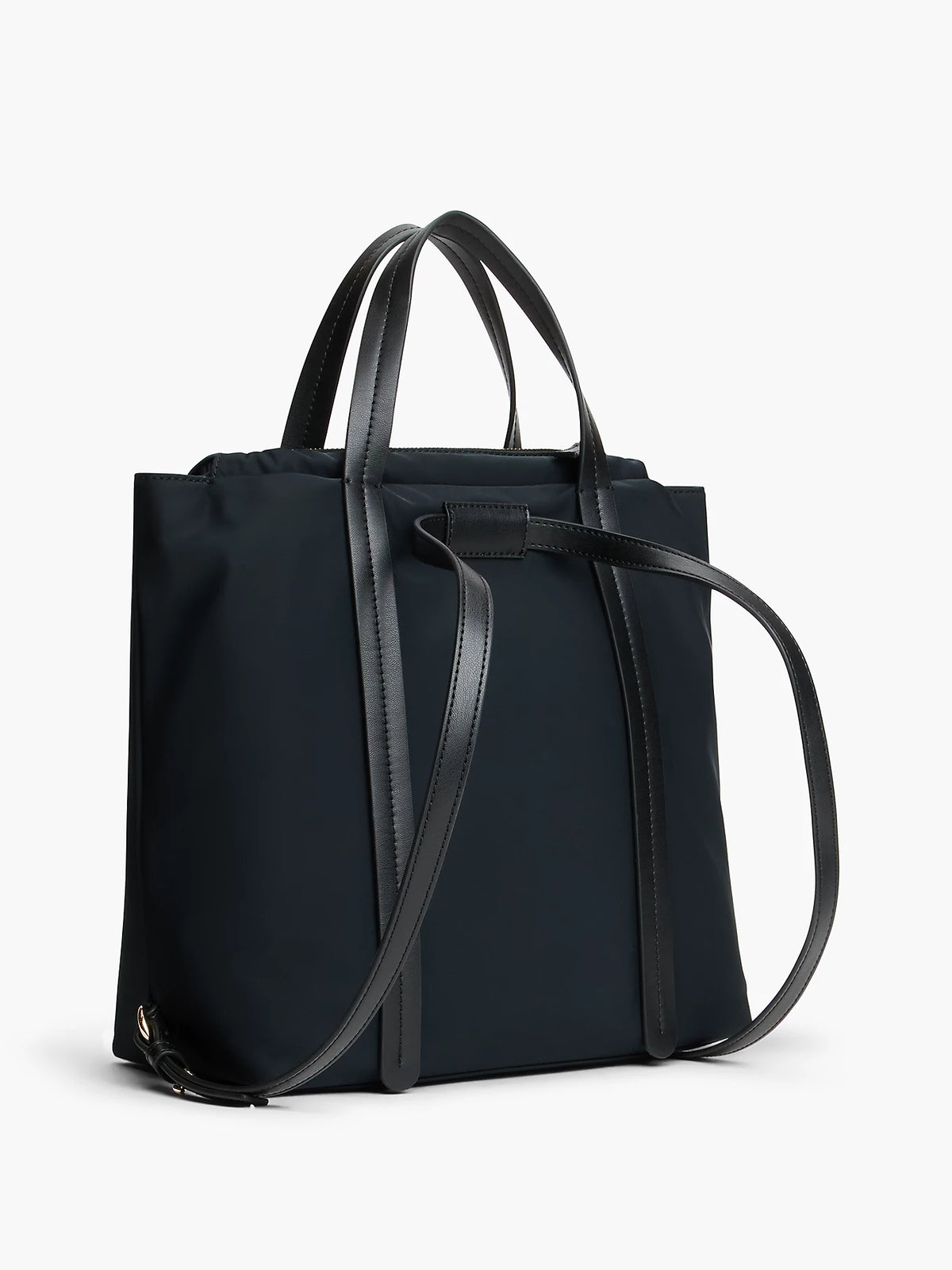 Borsa Shopper in Nylon Sostenuto Convertibile in Zaino - Nero, Blu