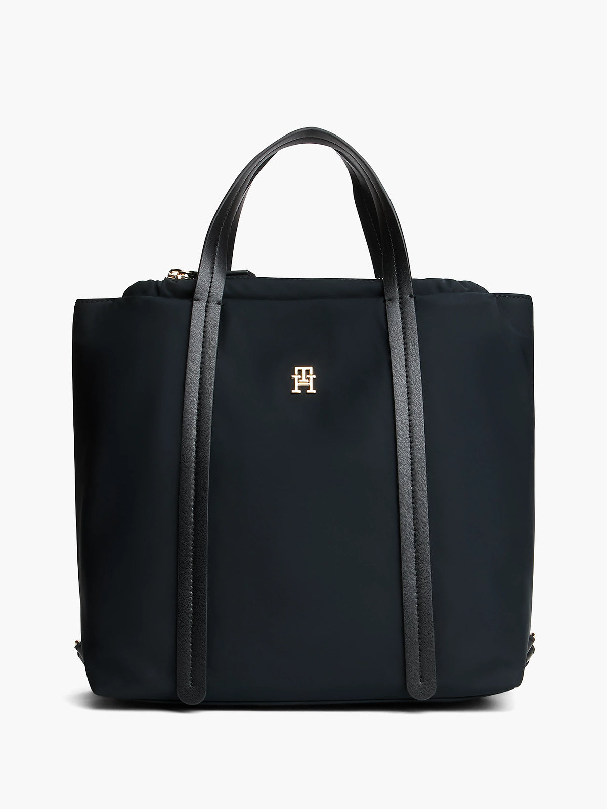 Borsa Shopper in Nylon Sostenuto Convertibile in Zaino - Nero, Blu