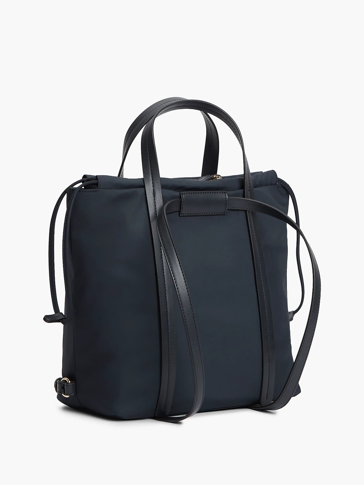 Borsa Shopper in Nylon Sostenuto Convertibile in Zaino - Nero, Blu