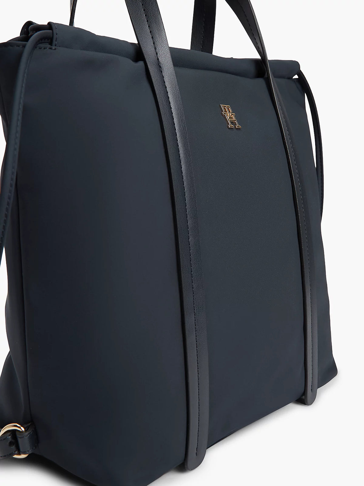 Borsa Shopper in Nylon Sostenuto Convertibile in Zaino - Nero, Blu