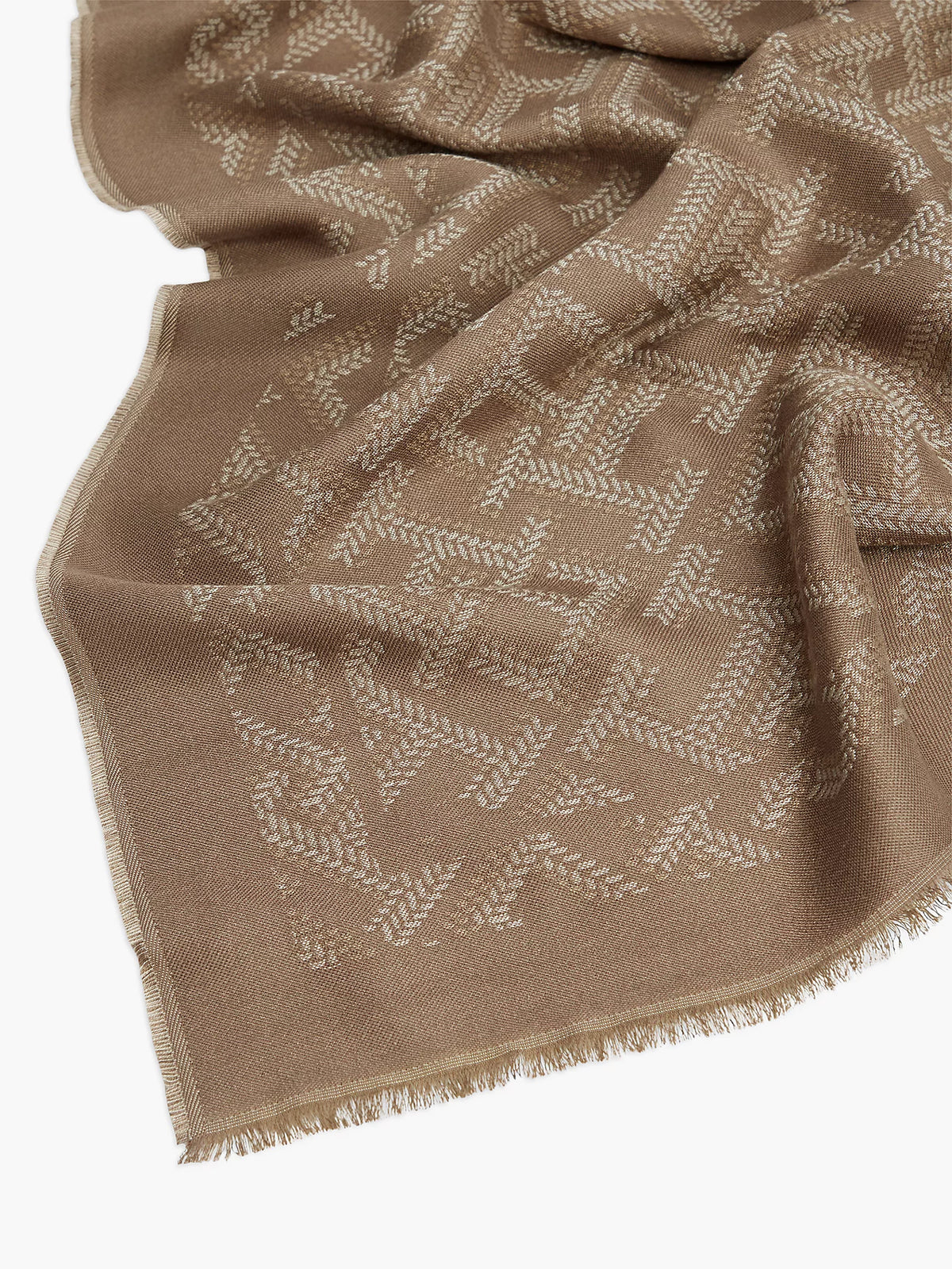 Sciarpa Jacquard con Stampa Monogramma - Blu, Beige, Bordeaux