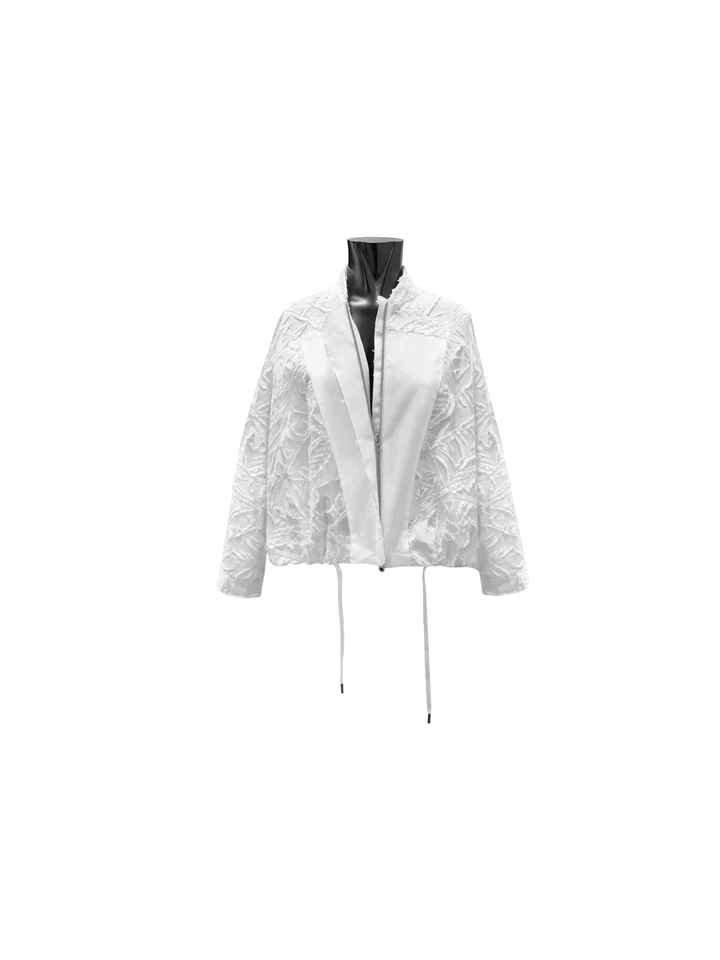Giacca bomber in cotone ricamato