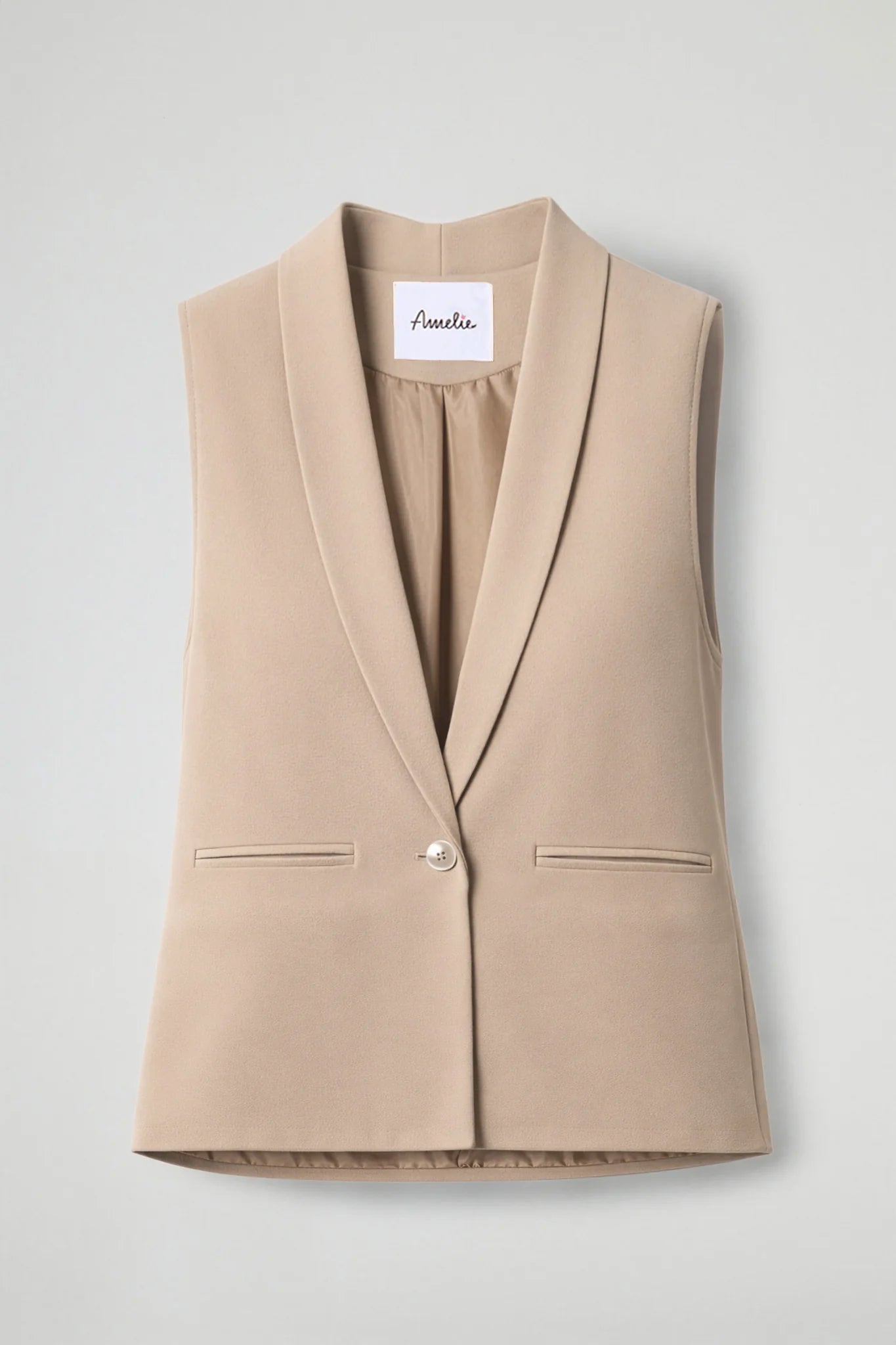 Gilet In Tessuto Fluido -  Beige