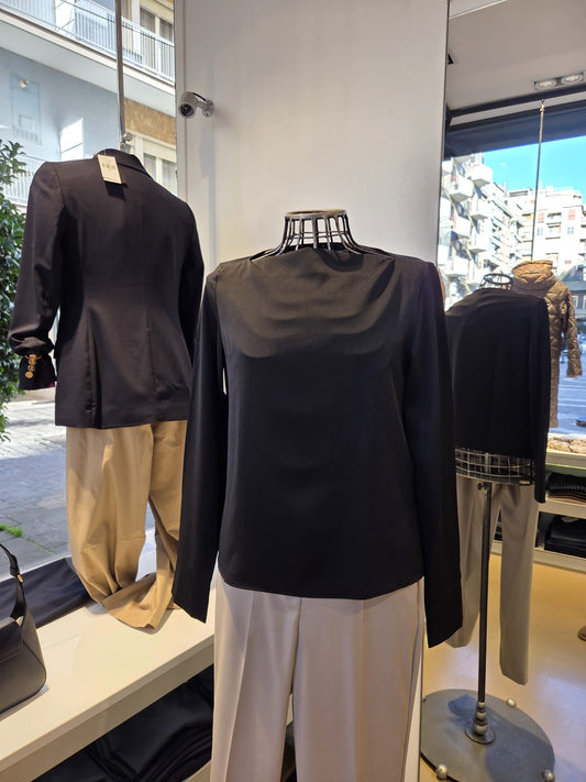 Compact Jersey Boat Neck Top