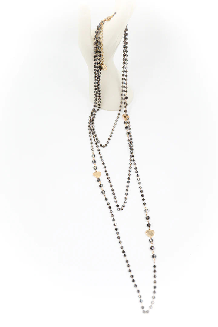 Very lightweight 3-strand necklace - Bronze, Champagne, Grey or Black