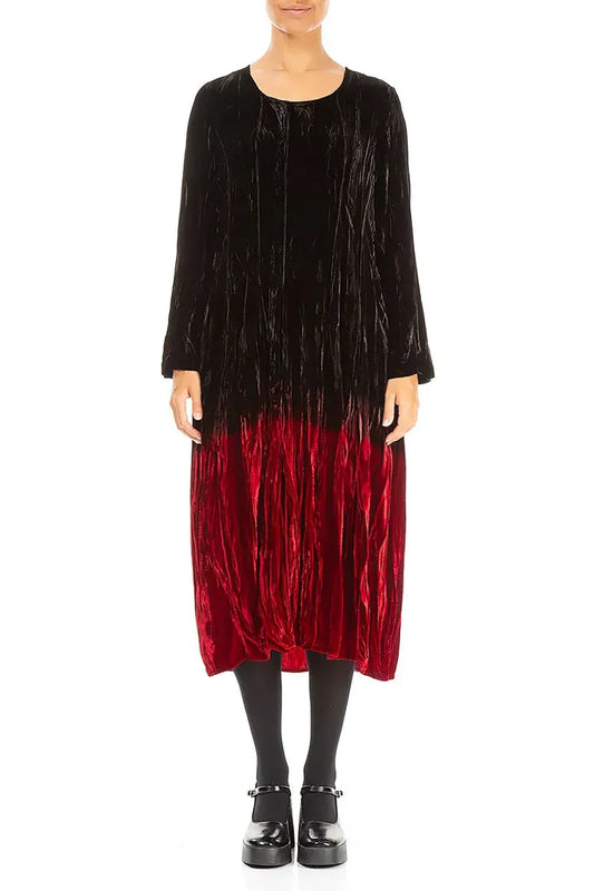 Abito in velluto di seta sfumato
