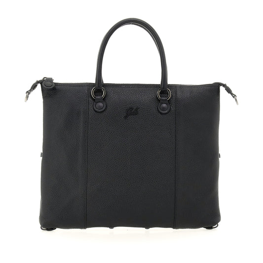 Borsa Shopper Media Trasformabile in Pelle Martellata - Marrone, Nero, Magenta, Verde