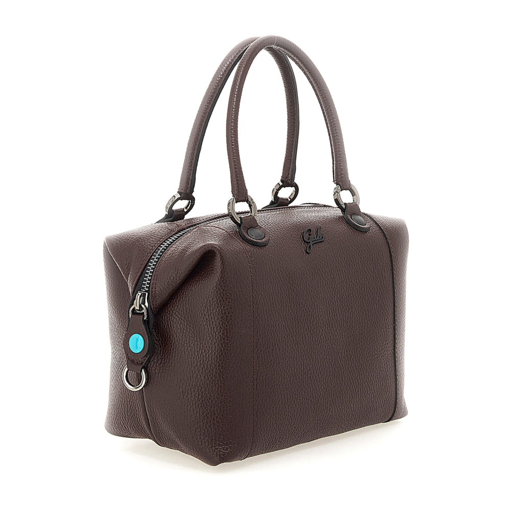 Borsa Shopper Media Trasformabile in Pelle Martellata - Marrone, Nero, Magenta, Verde