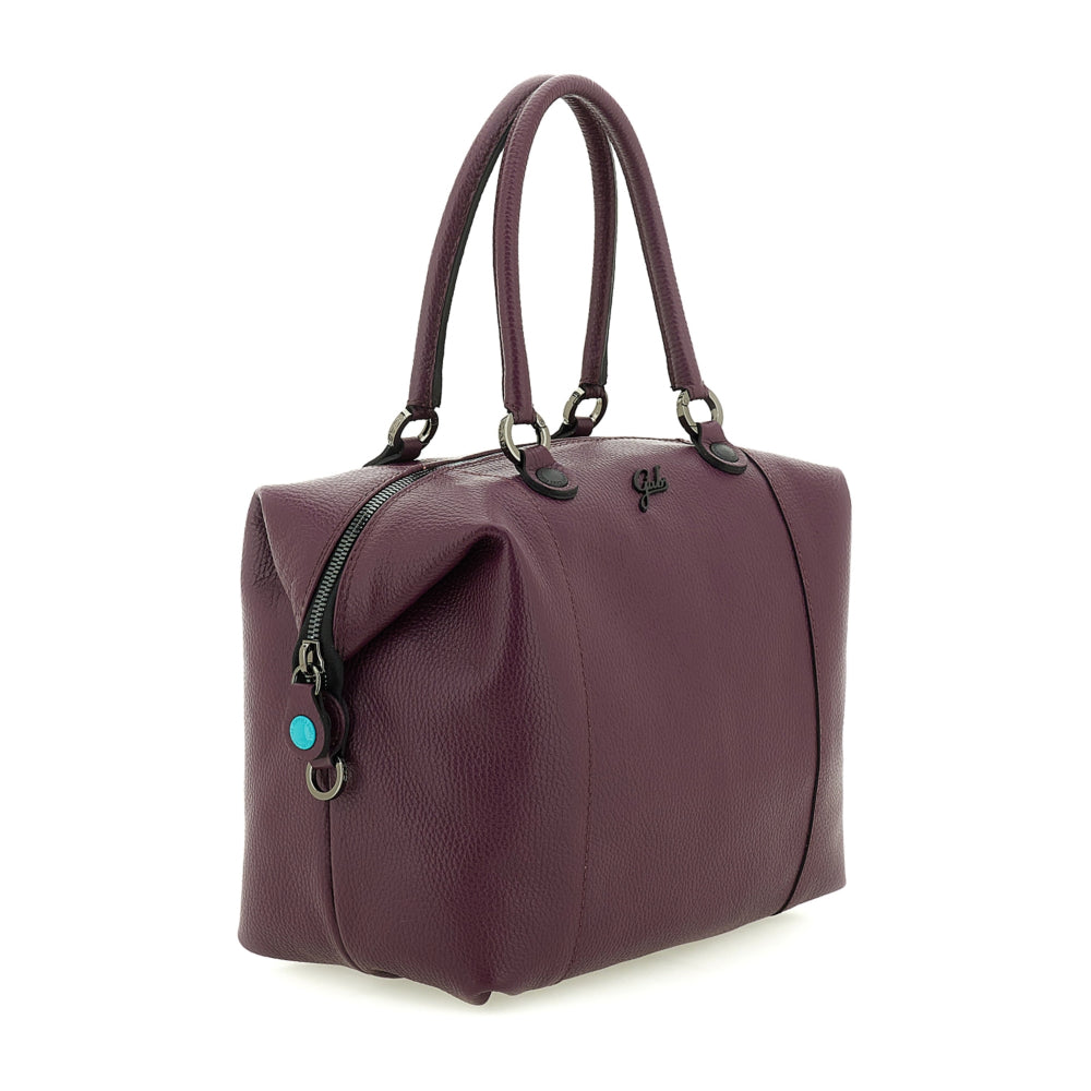 Borsa Shopper Trasformabile Large in Pelle di Vitello Martellato - Magenta