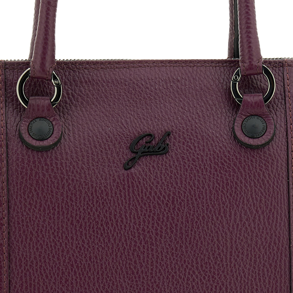 Borsa Shopper Trasformabile Large in Pelle di Vitello Martellato - Magenta