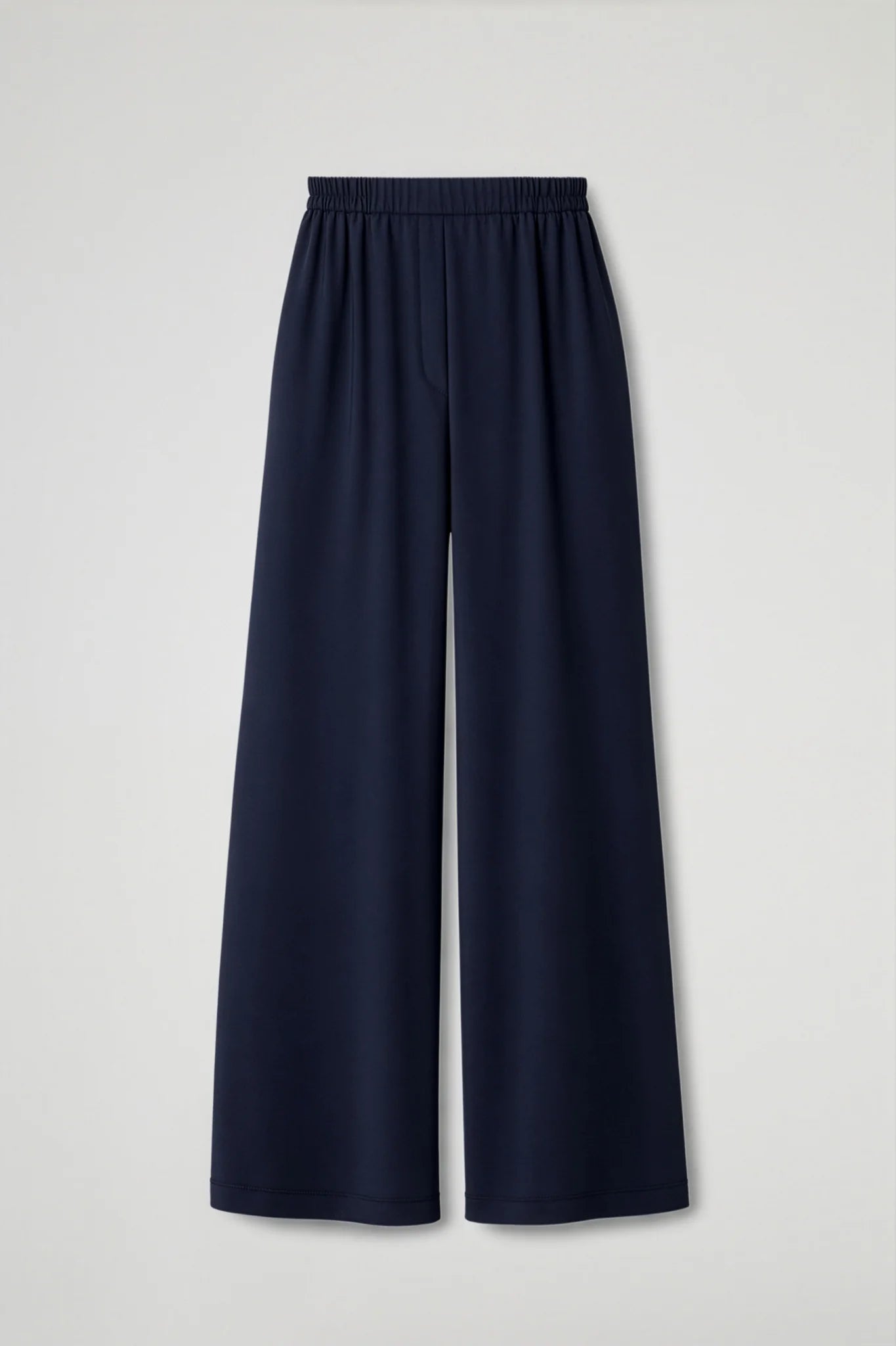 Pantalone A Palazzo In Tessuto Fluido - Blu, Beige