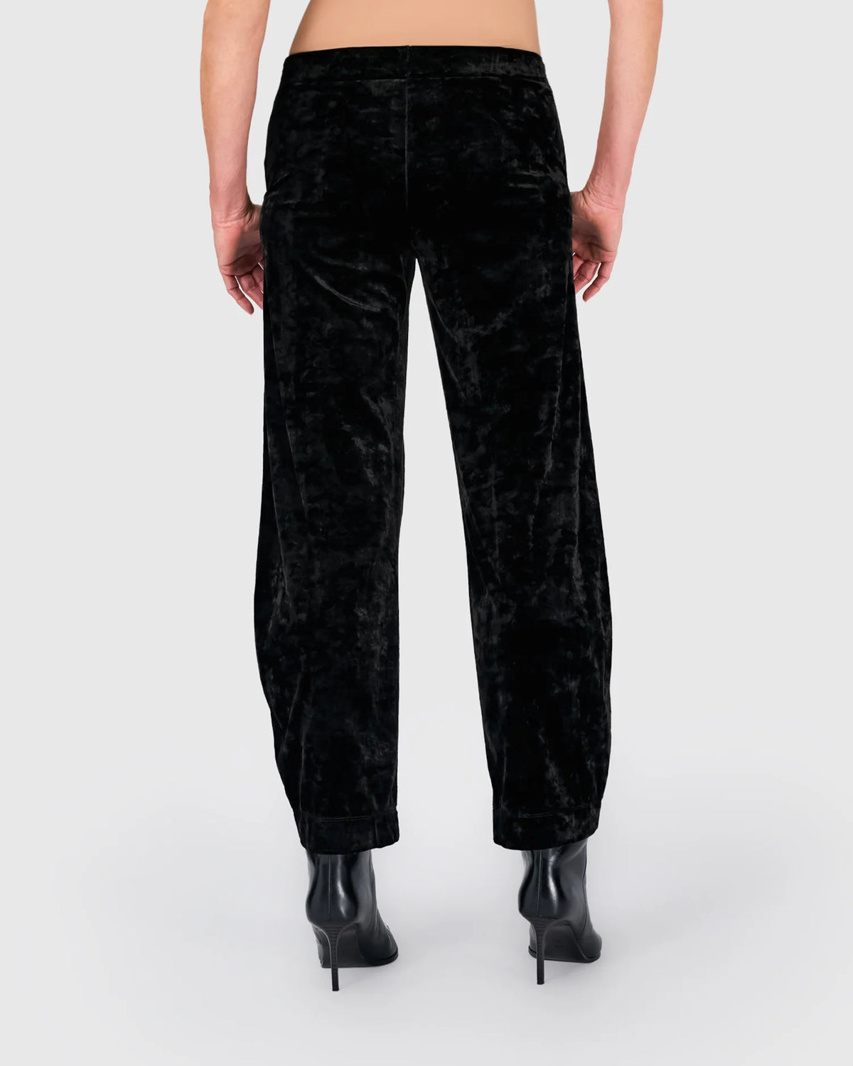 Pantaloni Fluidi in Velluto Stropicciato