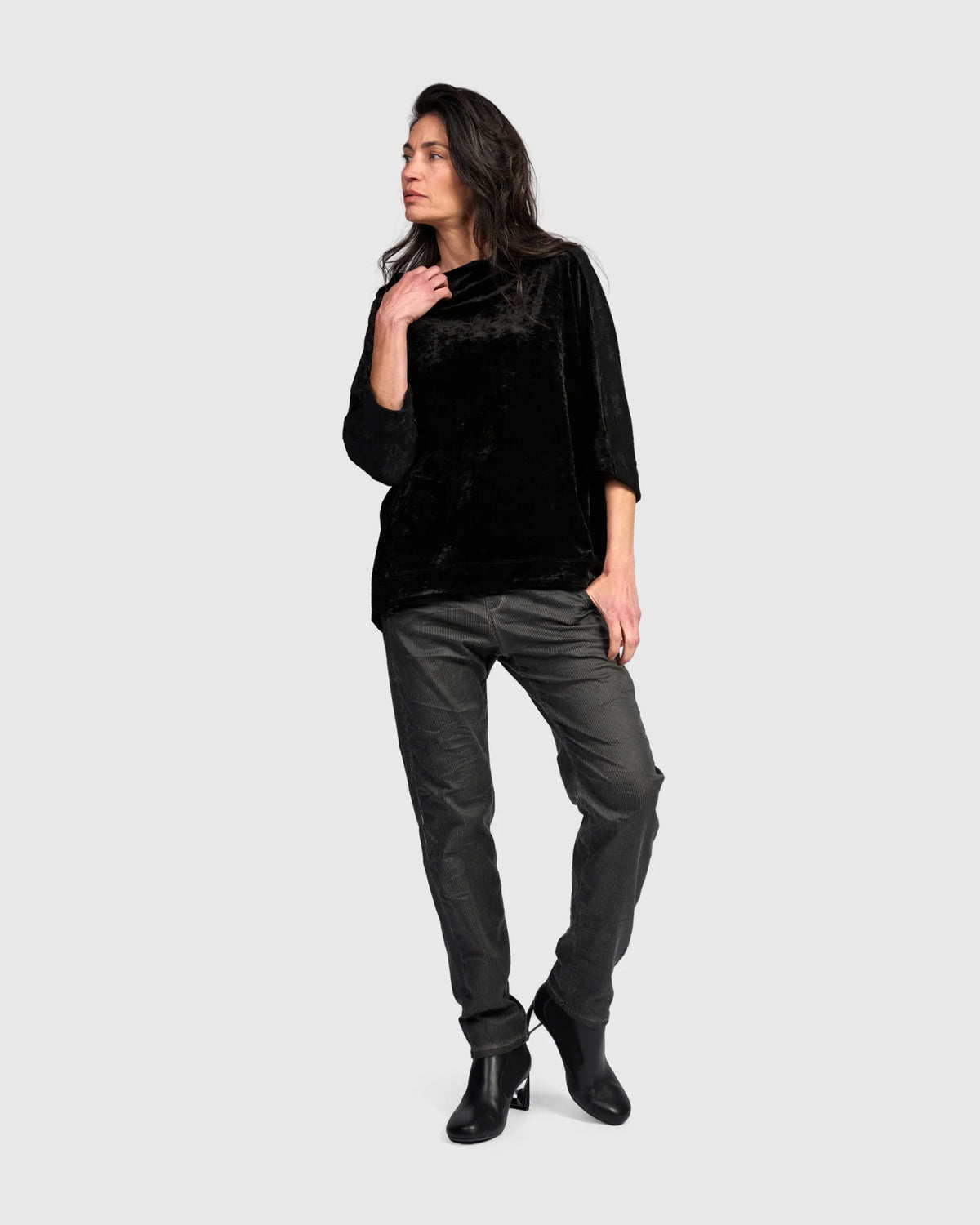 Maglia Oversize in Doppio Tessuto di Velluto e Operato