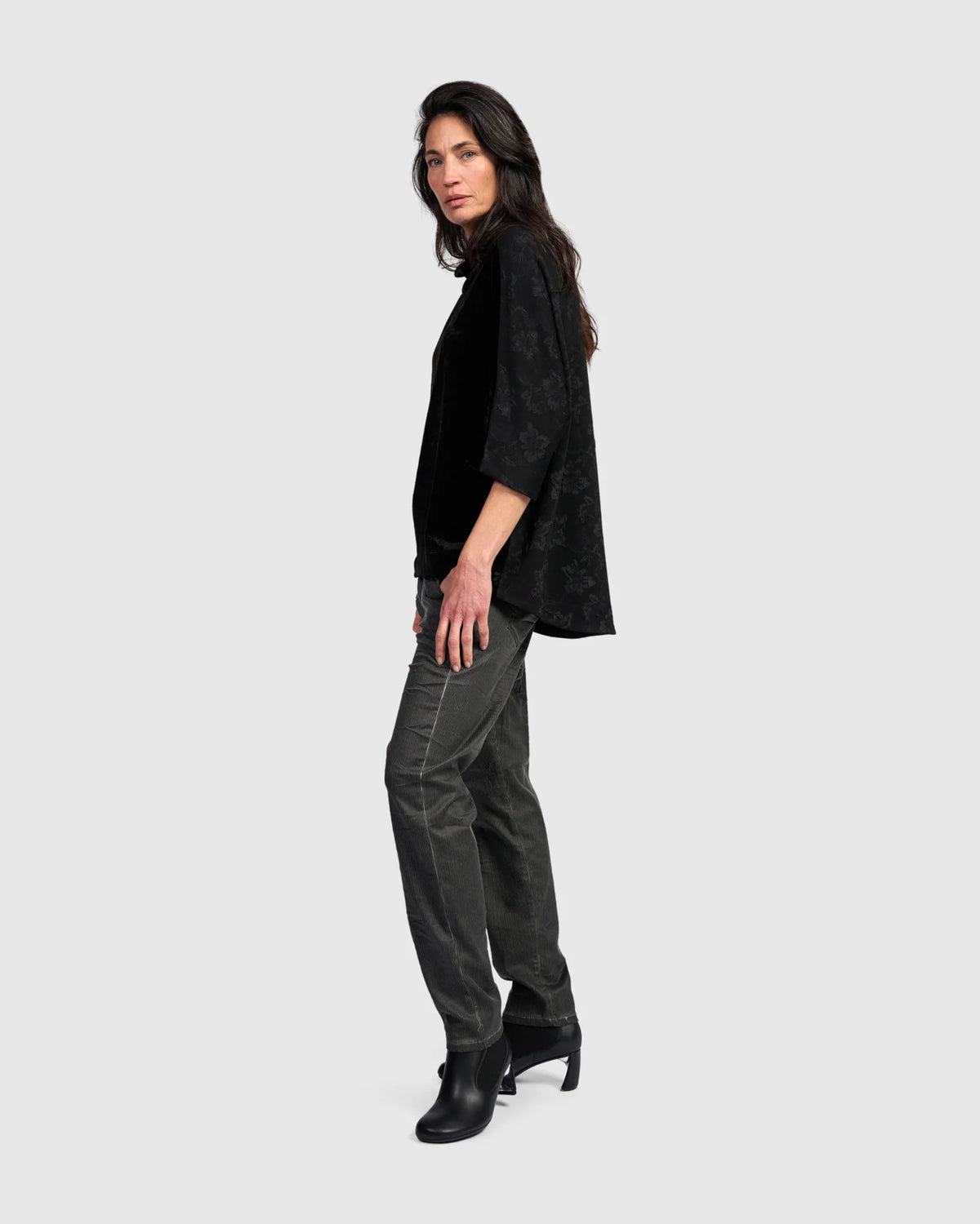 Maglia Oversize in Doppio Tessuto di Velluto e Operato