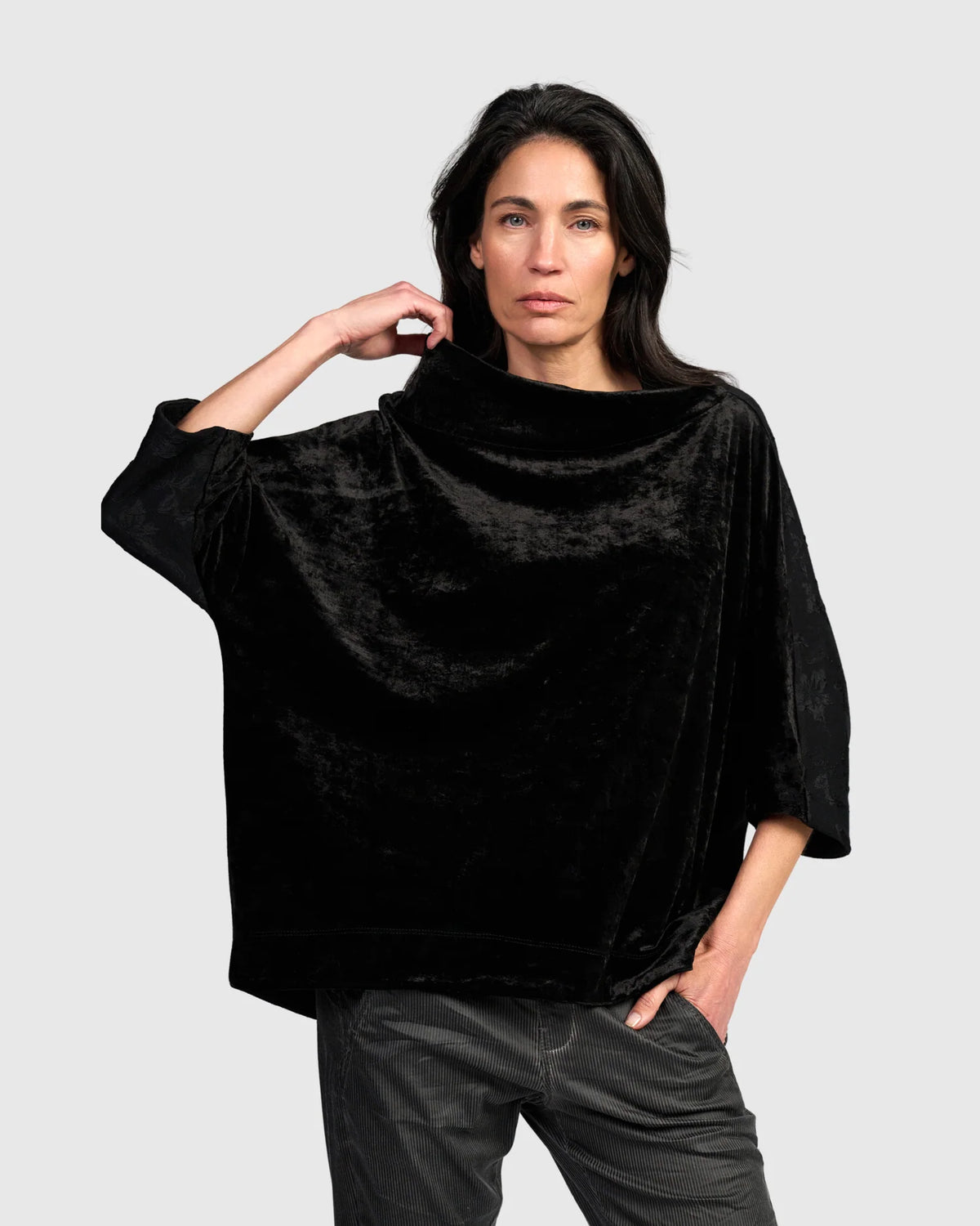 Maglia Oversize in Doppio Tessuto di Velluto e Operato