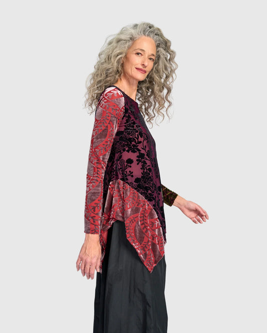 Maglia in Devorè Stretch con fondo asimmetrico