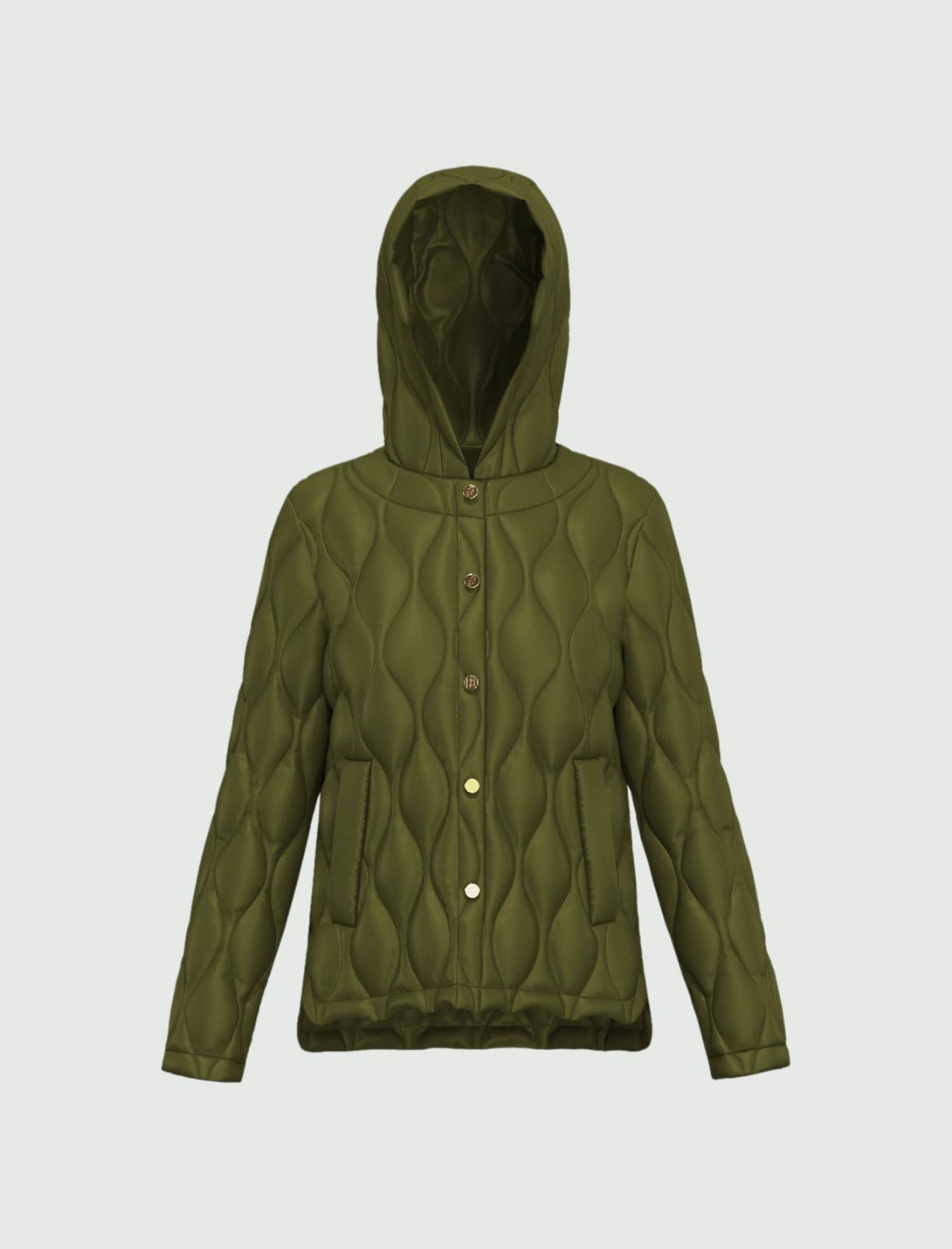 Piumino 100 grammi con cappuccio verde militare o marrone