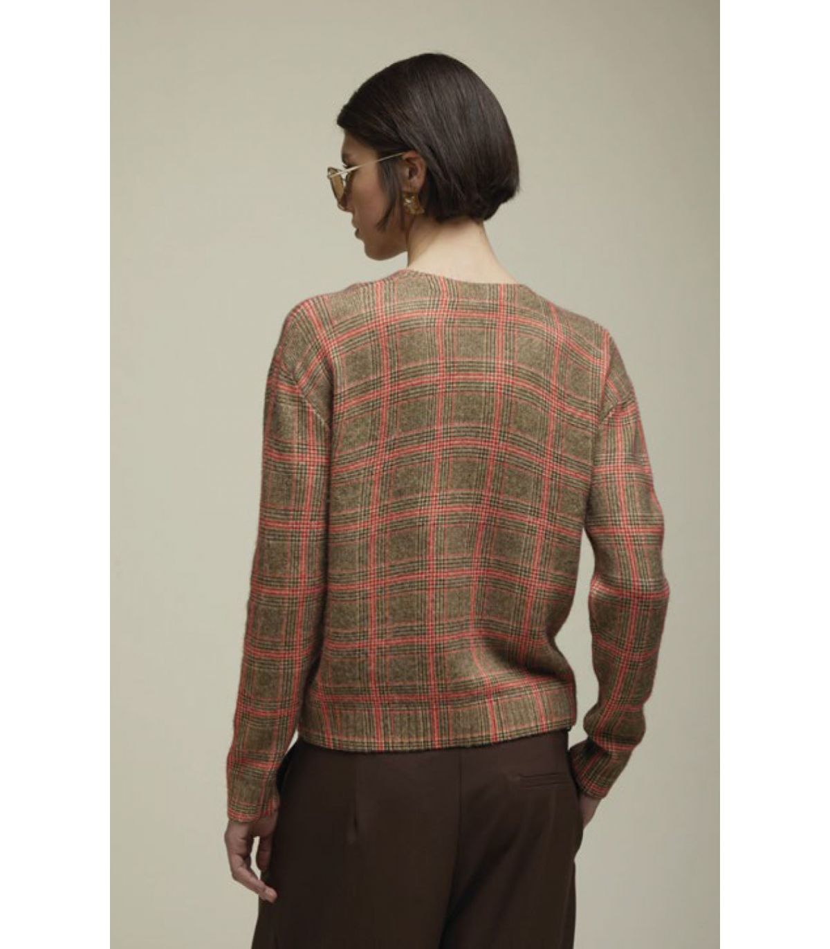 Maglia Scollo a V in Principe di Galles