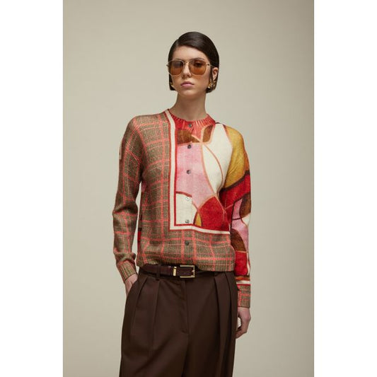 Maglia a Cardigan in Doppia Stampa Dual Use