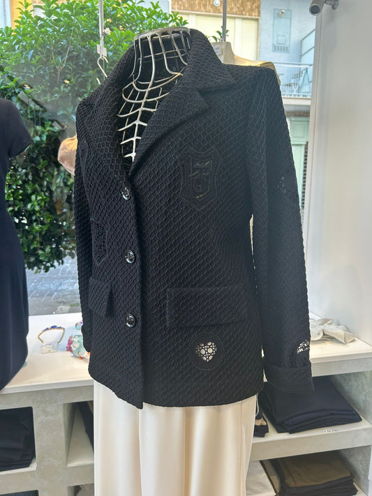 Blazer in 100% Cotone con Inserti Ricamati
