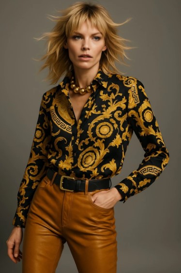 Camicia in stampa barocco