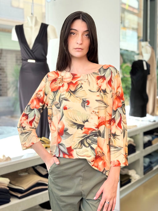 Maglia in viscosa con maniche a gomito