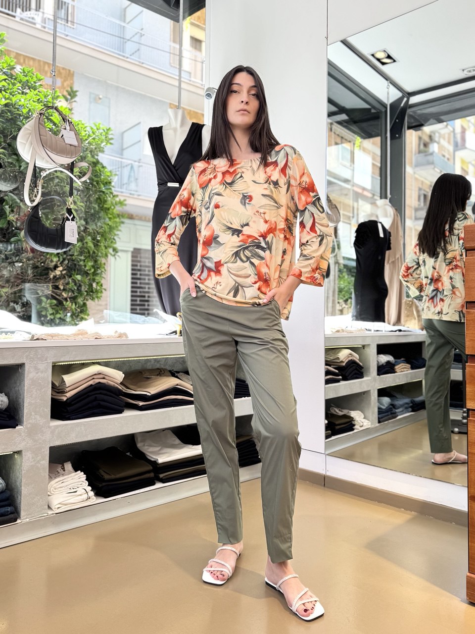 Maglia in viscosa con maniche a gomito