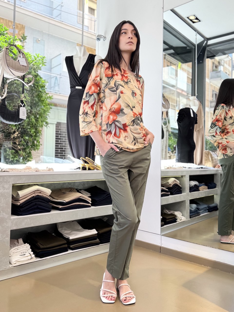 Maglia in viscosa con maniche a gomito