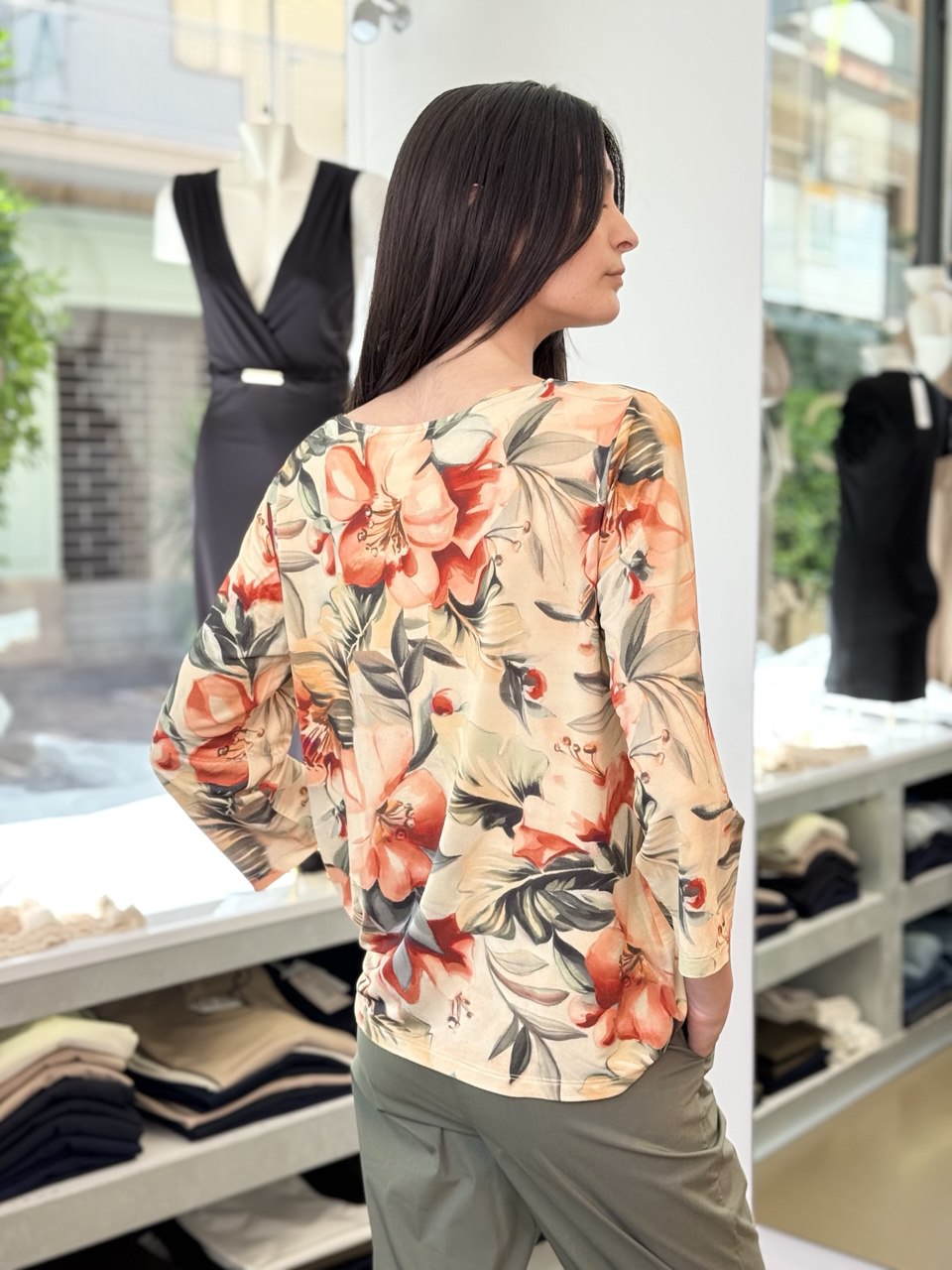 Maglia in viscosa con maniche a gomito