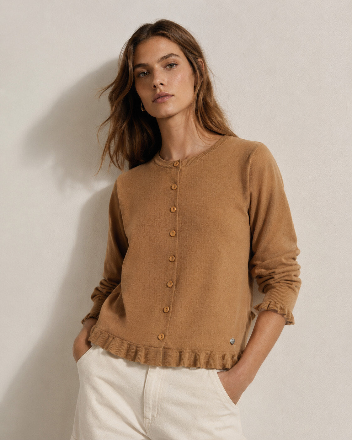 Maglia a Cardigan a Scatola - Cammello, Bordeaux, Panna, Nero