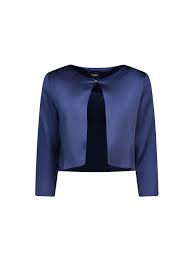 Giacca a bolerino in morbido raso blu o rosa