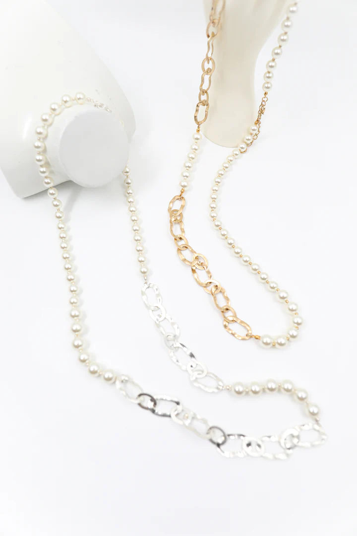 Bronze and glass pearl necklace