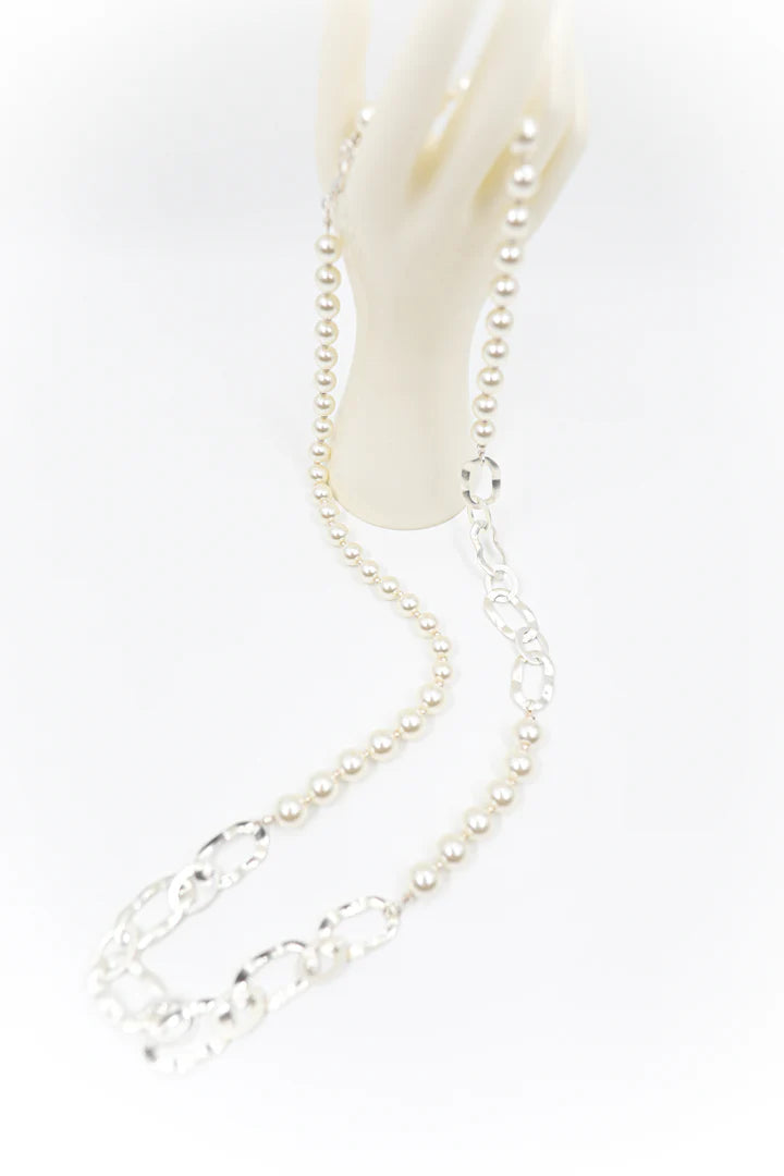 Bronze and glass pearl necklace