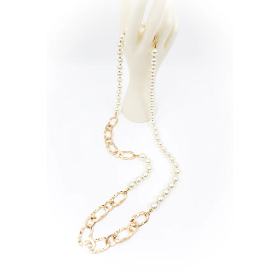 Bronze and glass pearl necklace