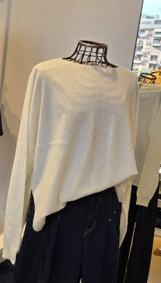 Maglia a girocollo in cashmere  Bianca