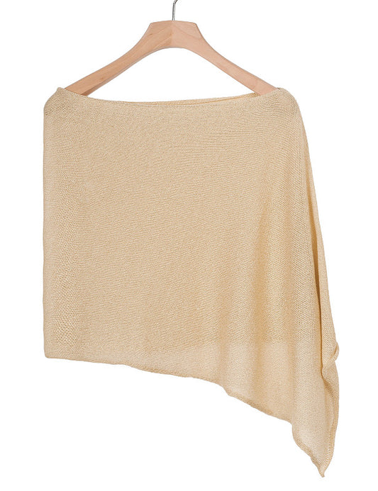 Poncho dorato in filo di misto cotone