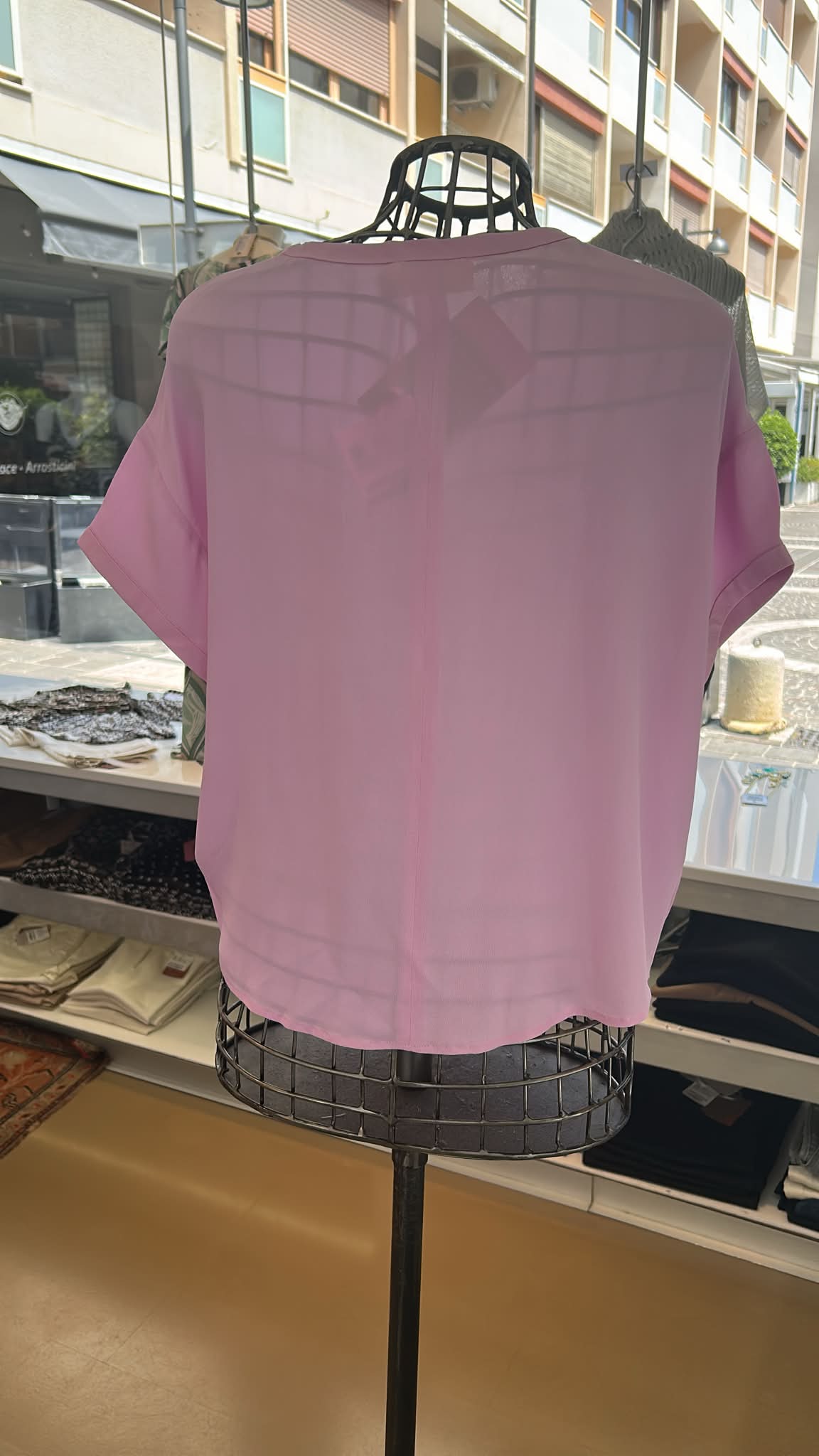 Blusa in misto seta -  Rosa o Verde Scuro