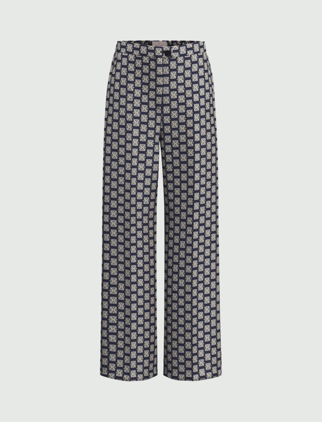 Pantalone in twill stampato blu