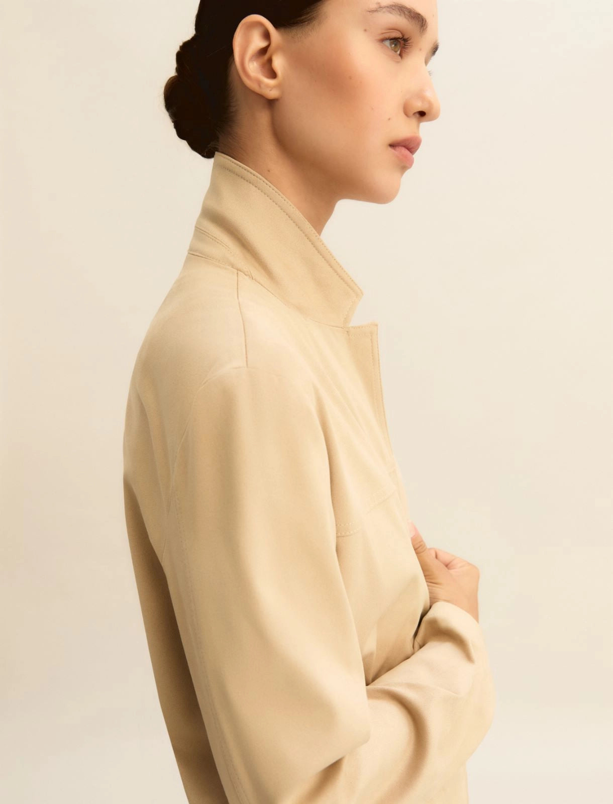 Blazer dal Taglio Morbido Effetto Scamosciato