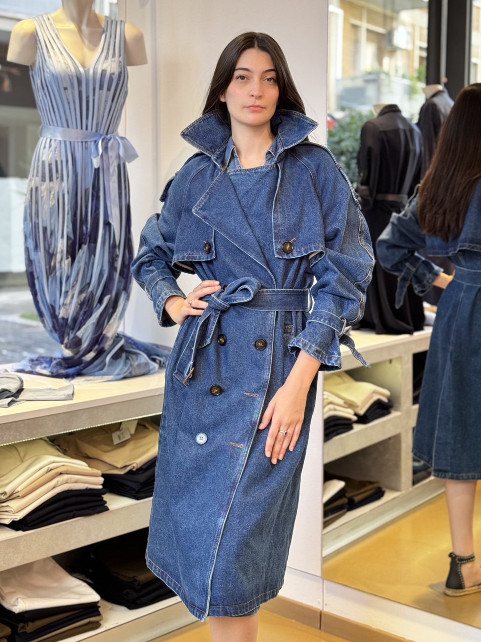Trench Soprabito in Denim Oversize