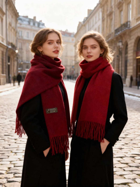 Sciarpa Rossa in Lana e Viscosa