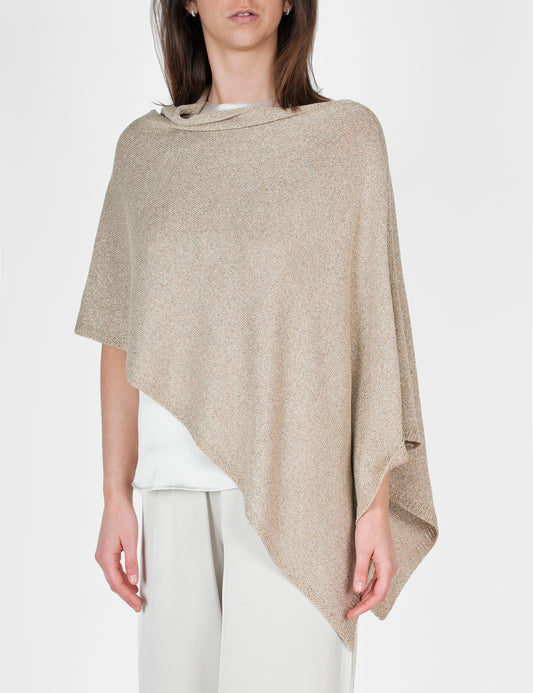Poncho Elegante -  Argentato, Dorato, Marrone Bruciato