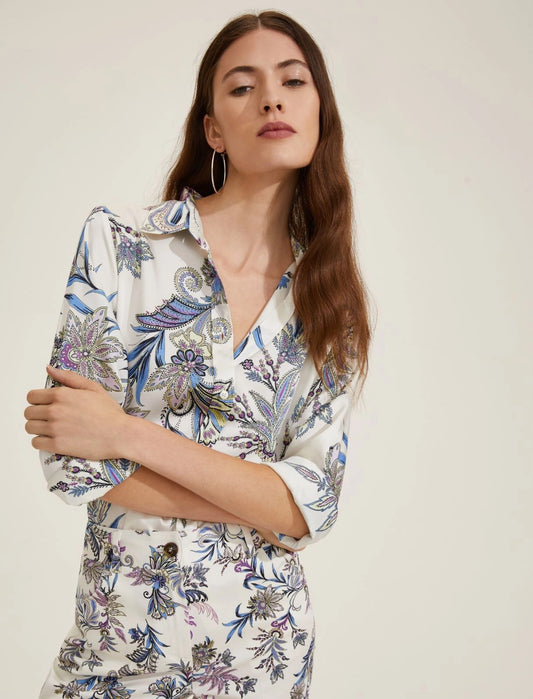 Camicia stampata a maniche lunghe