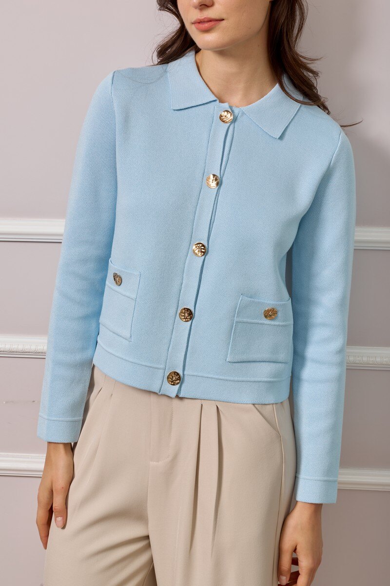 Cardigan in Maglia di Viscosa - Panna