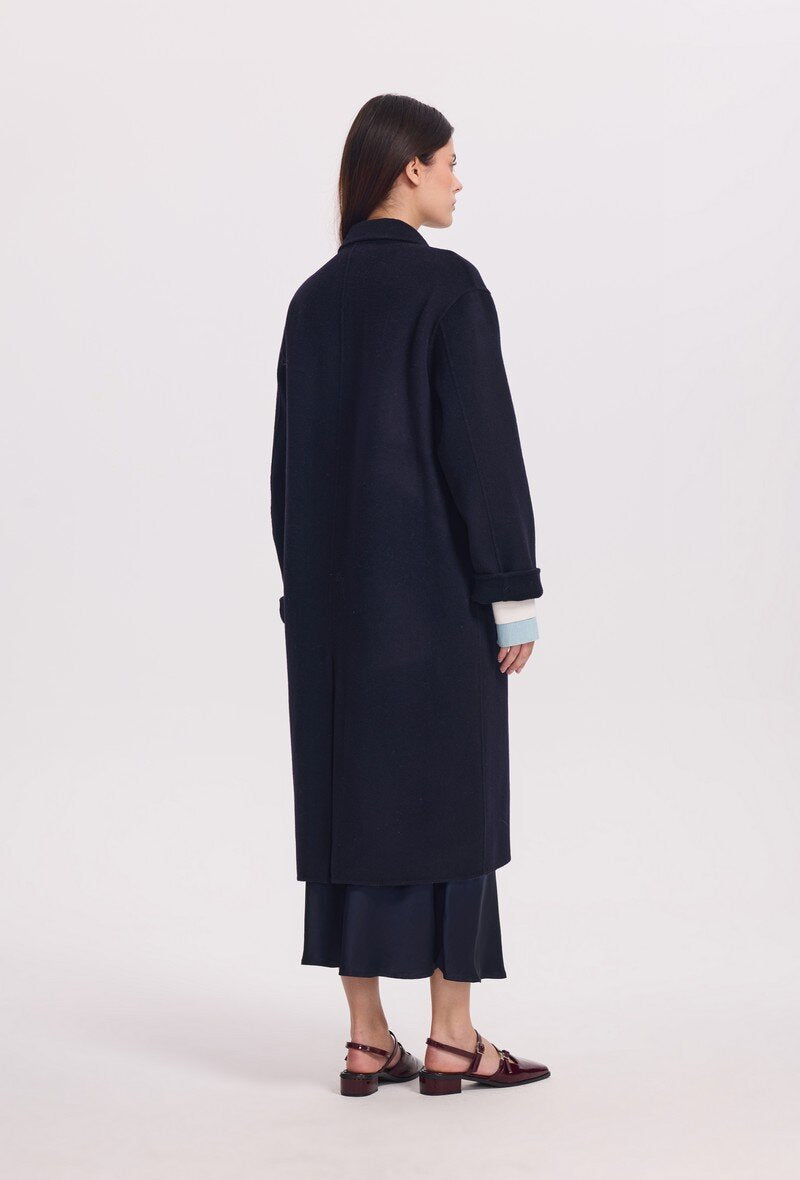 Cappotto Blu in tessuto double