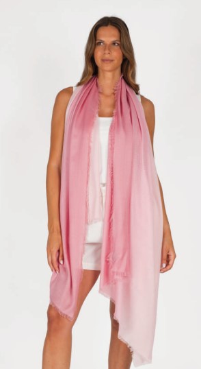 Stola sfumata in modal e cashmere - Rosa cipria ( Dusty Pink ) o Celeste ( Fata )