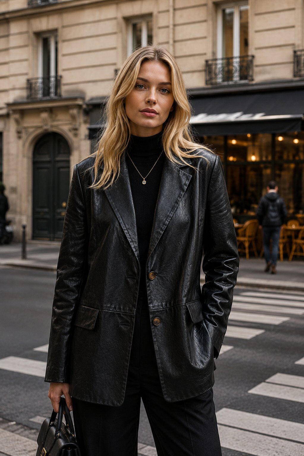 Giacca Blazer Oversize in Ecopelle