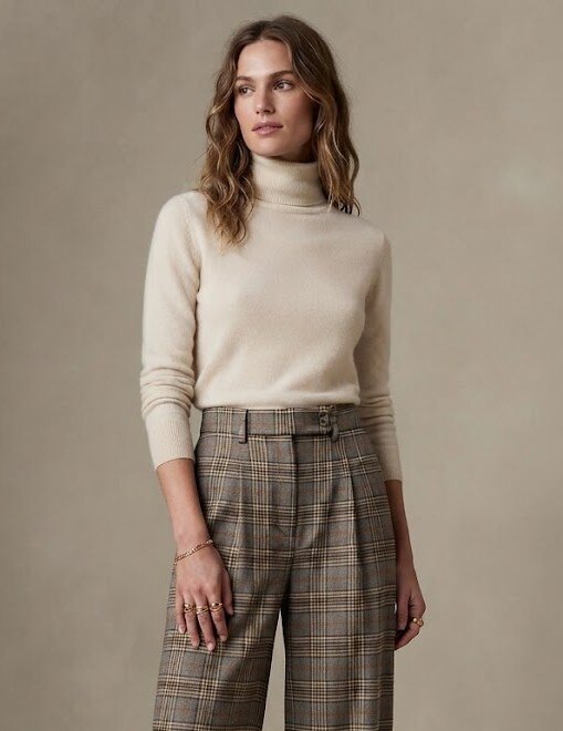 Pantaloni a Quadri con Pinces