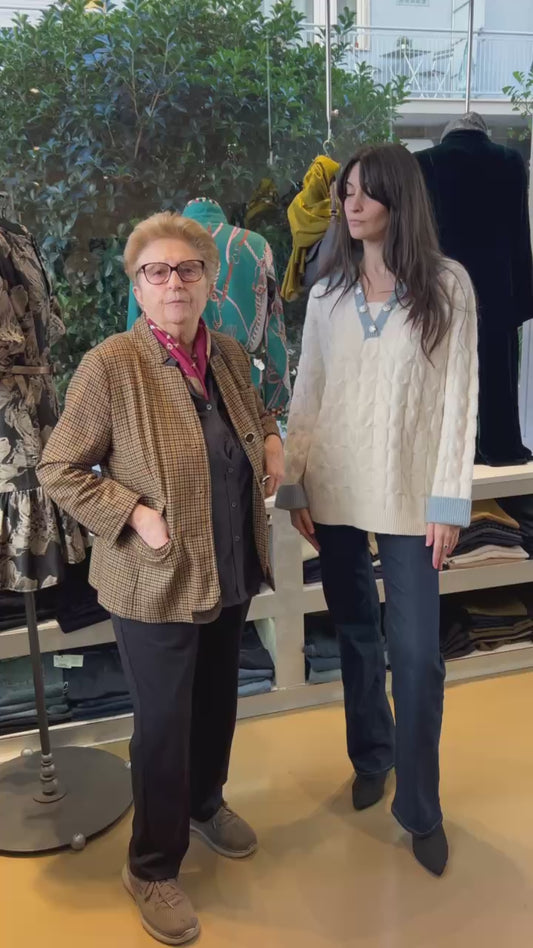 Maglione Oversize Lavorazione a Treccia - Panna o Beige